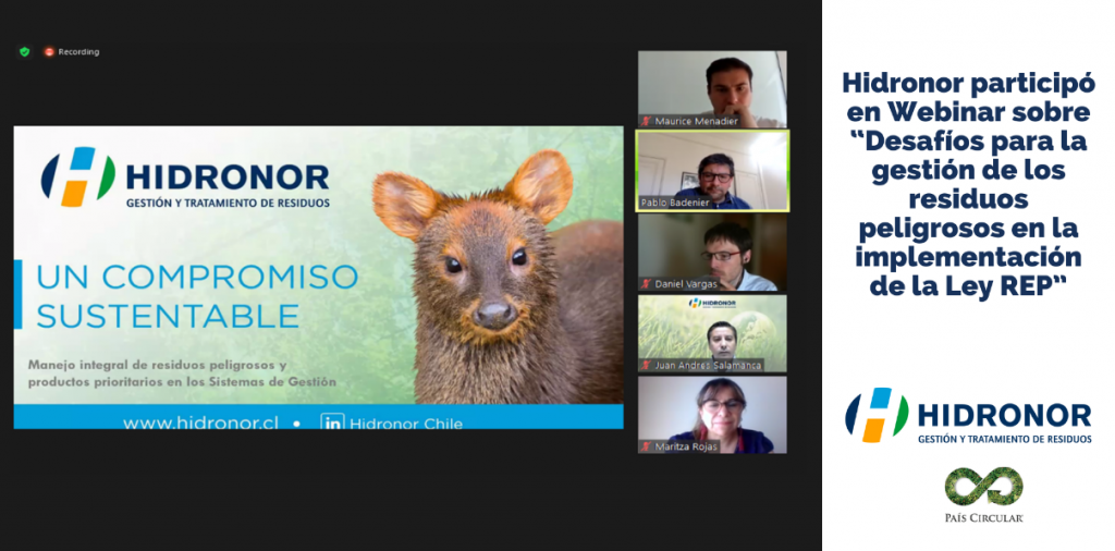 Hidronor participo en Webinar sobre Desafios para la gestion de los residuos peligrosos en la implementacion de la Ley REP